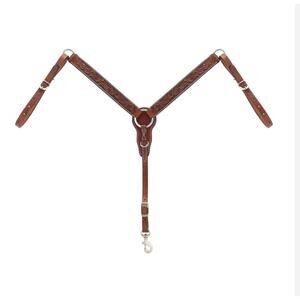 Turquoise Cross Floral Carved Breast Collar, Straight, Pony NWT